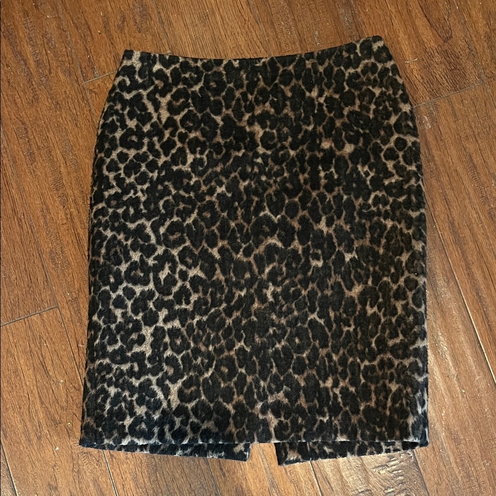 Talbots Animal Print Pencil Skirt - Black and Brown